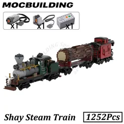 Steam Locomotive Train Motorized Model MOC Building Blocks Brick Toys Construction Gift Birthday Christmas Present