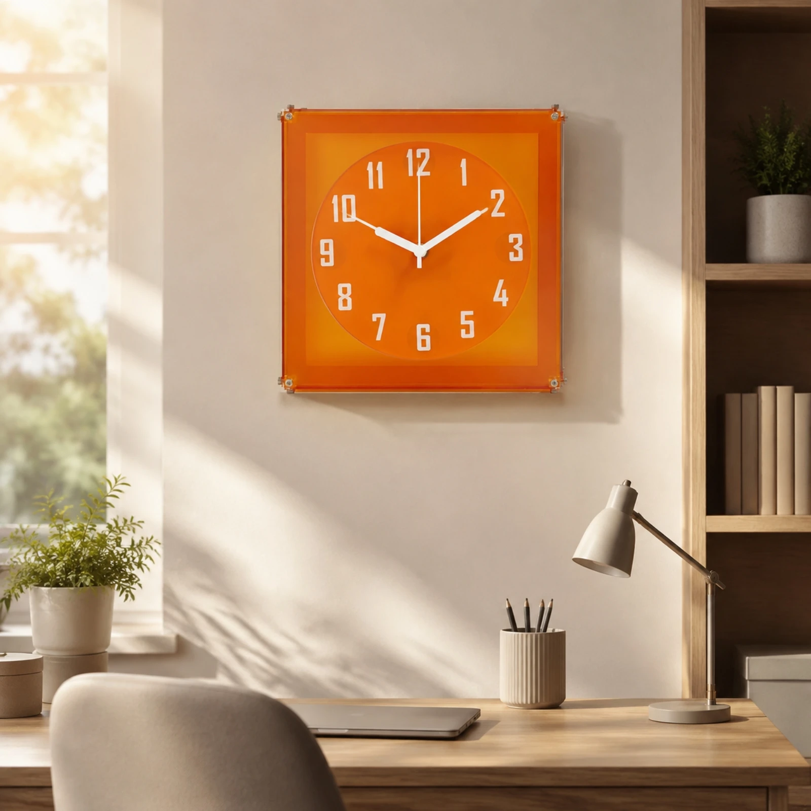 Wall Clock with Raised Circular Face Single-Sided Quartz Wall Clock Accurate Modern for Living Room, Study