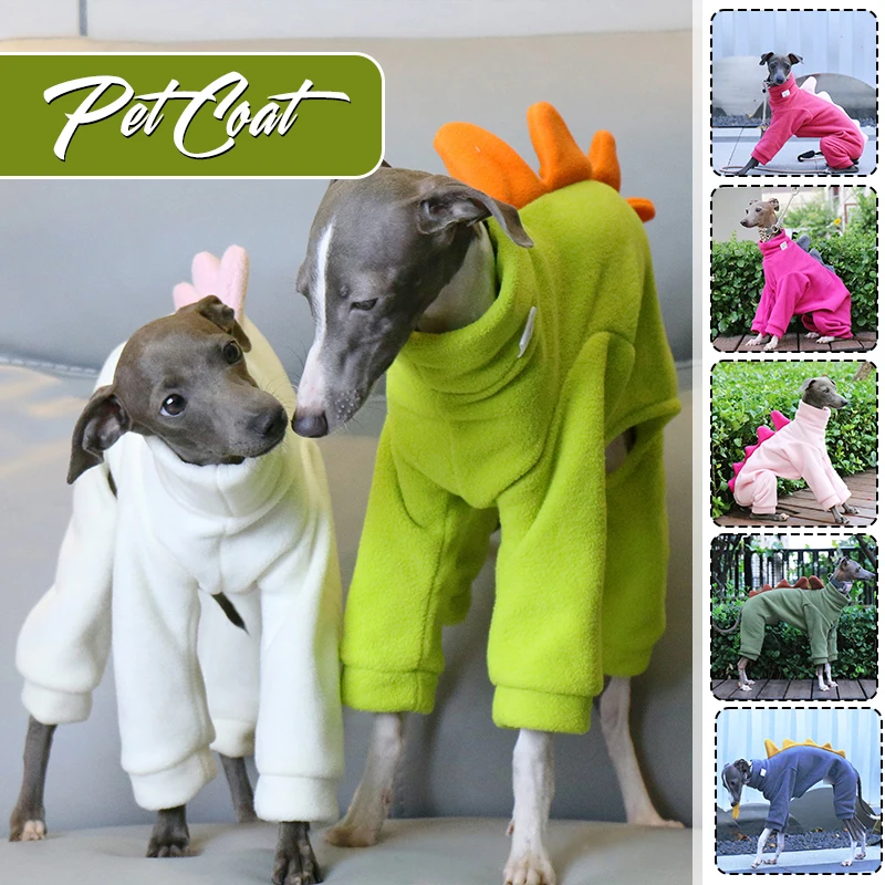Haustierkleidung Hund Kleiner Windhund Herbst Winter Polar Warmer Rollkragenmantel Entzückendes Dinosaurierkostüm für kleine, mittelgroße und große Hunde