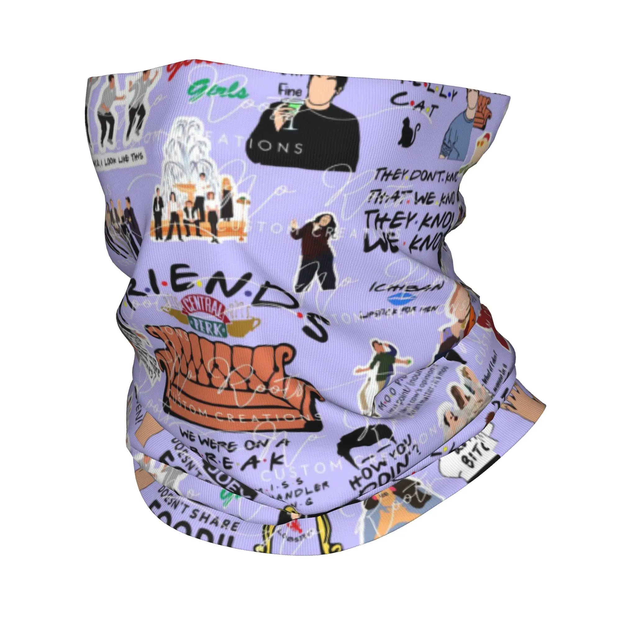 Friends Classic TV Show Bandana Neck Gaiter for Hiking Hunting Women Men Wrap Scarf  Headband Warmer Face Scarf Cover