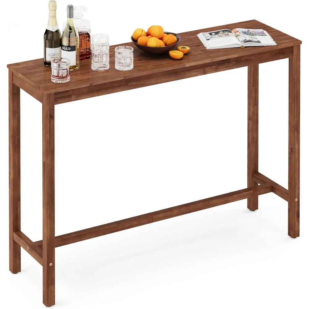 

Bar Table, 53" Bar Height Pub Table, Counter Height Bar Table, Rectangular High Top Table for Narrow Space, Kitchen Dining Table