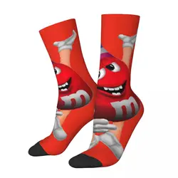 Happy Men's compression Socks Red Birthday Vintage Harajuku M Chocolate Candy Cartoon Colorful Hip Hop Novelty Casual Crew Sock