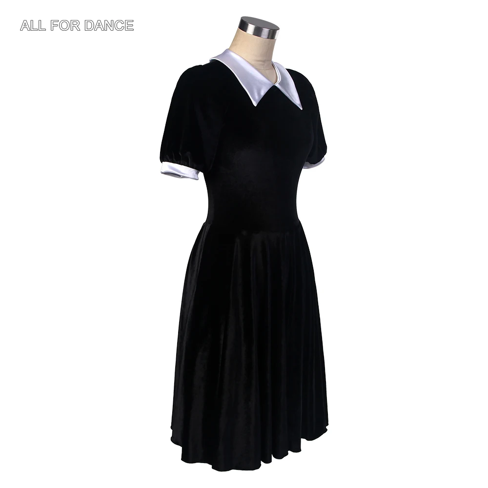 23165 Jupe tutu en velours noir à manches courtes avec couches en tulle doux pour filles et femmes, costume de ballet et de danse lyrique ou contemporaine