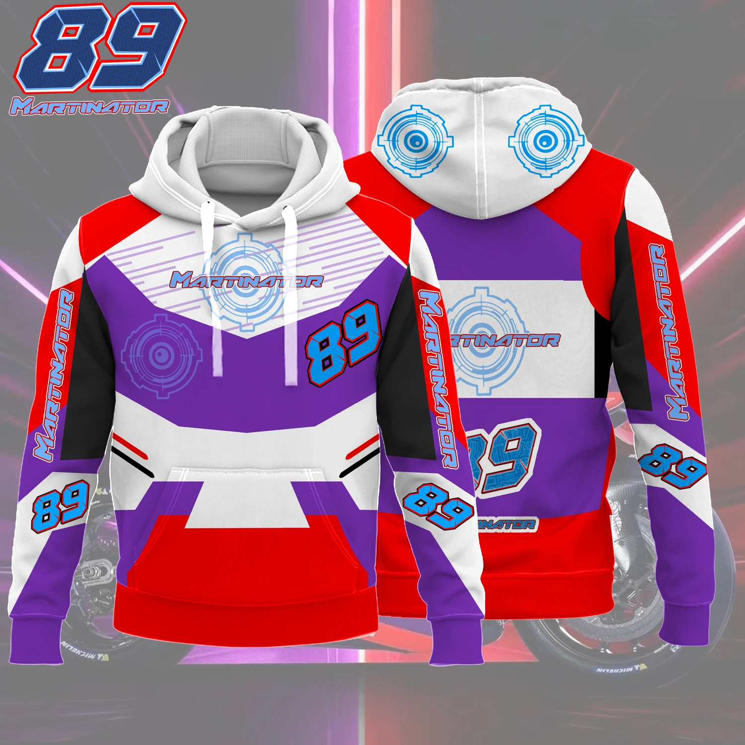 New 2024 Motorcycle Race 89 Driver Jorge Martin Creative Hoodie for Extreme Sports Track Enthusiasts Fans Hoodie