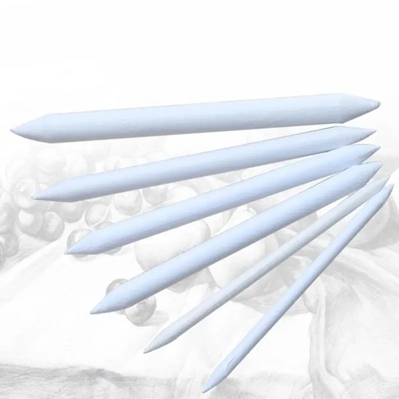 Hx6d 6pcs مزج Smudge Tortillon Stump Sketch 6 أحجام فنية أداة الرسم الباستيل جديد