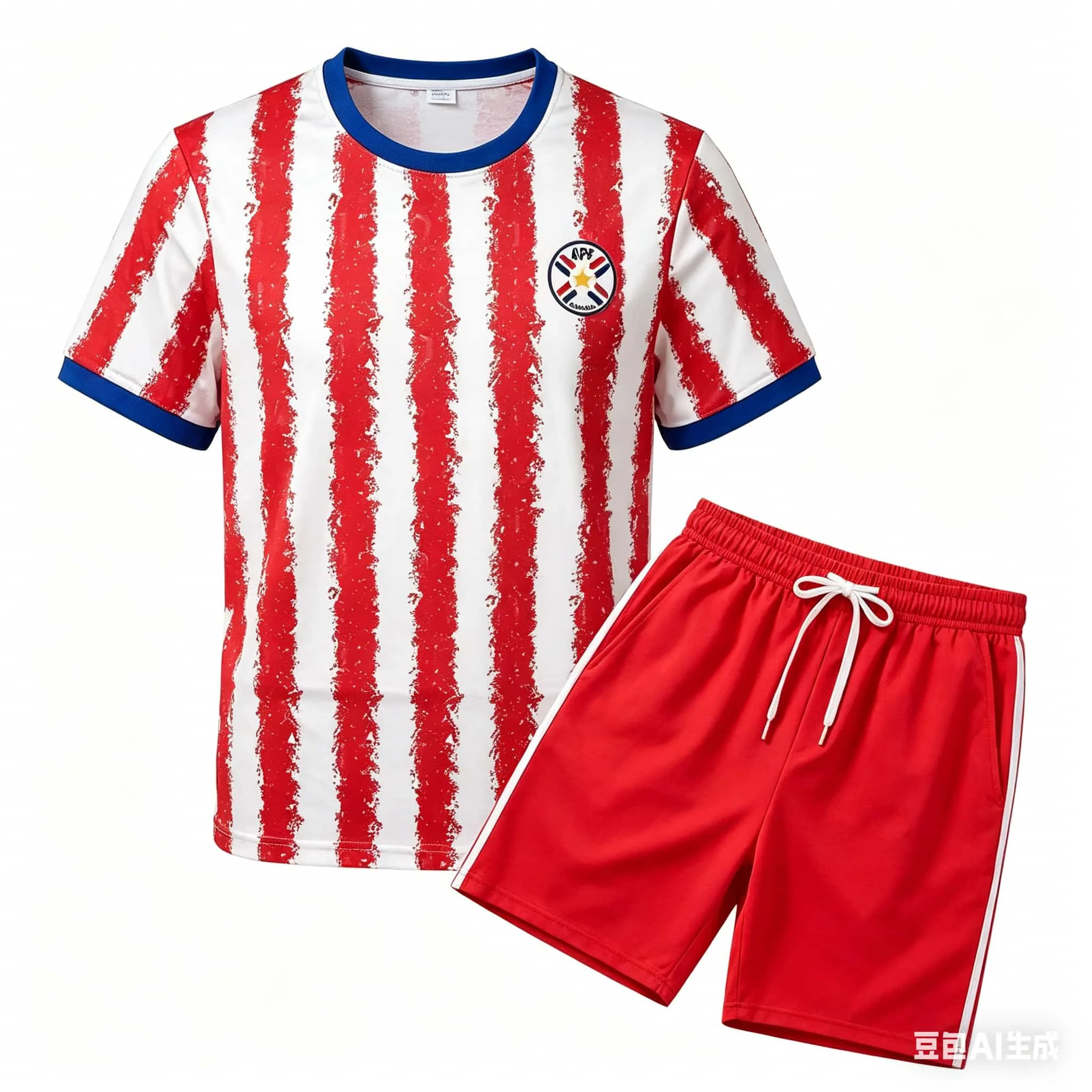 

2026 Hot Selling Printed T-shirt Set Paraguay Jersey Set Quick Drying Sweat Absorbing Sports Top Men Comfort
