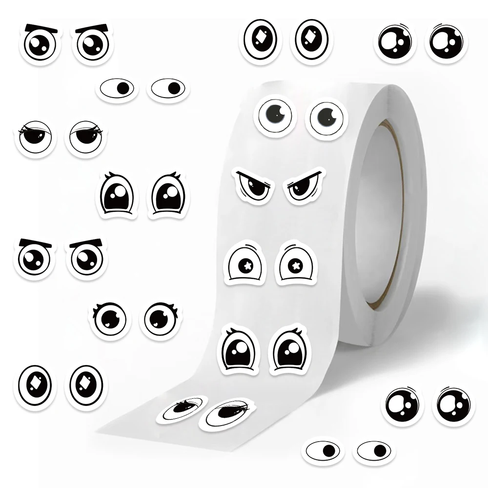 500 Stück Augenrolle, lustige Cartoon-Aufkleber, googly schwarze Augen für selbstgemachte Kunsthandwerk, Spielzeug und Heimdekoration für Kinder