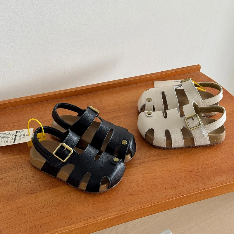 Fashion Girls Shoes 2026 Summer New Kids Thick Soled Sandals Comfort Non Slip Boys' Beach Shoes Simple Versatile Girls' Sandals