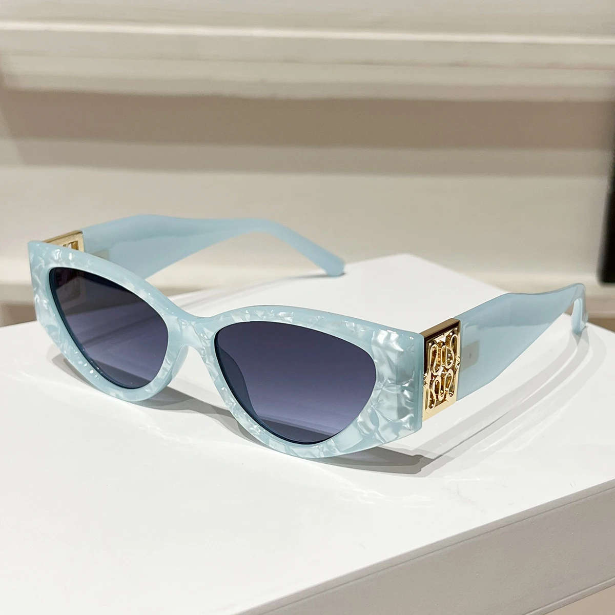 1개 여성용 패션 안경 신상 라이트 럭셔리 메탈 오벌 Y2K 트렌디 레트로 다용도 일상 야외용 선글라스