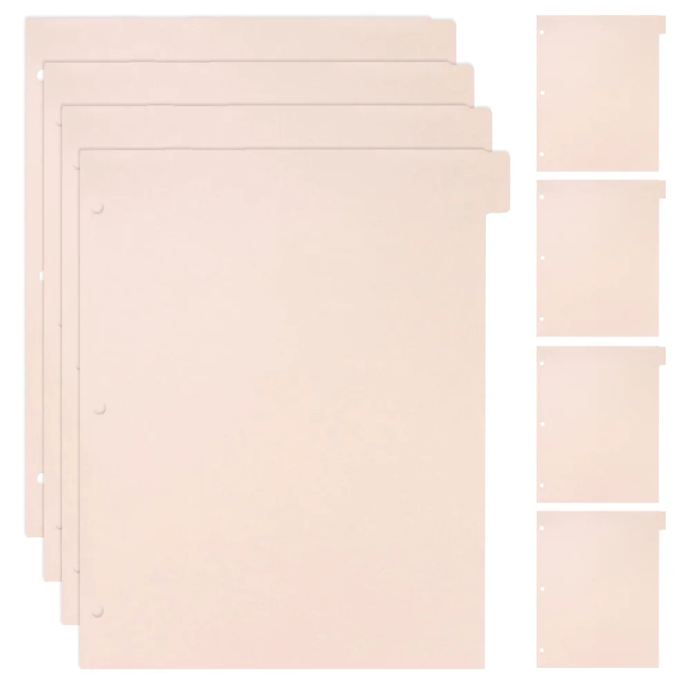 8 Sheets Binder Separators with Tabs Handbook Mini Notebooks Bulk A4 Dividers Pvc