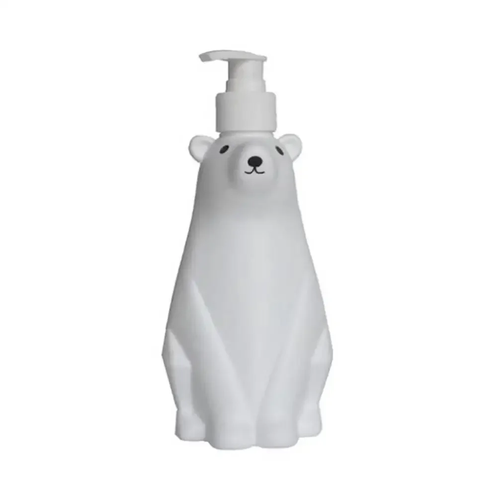 450ML Bathroom Lotion Dispensers Cute White Polar Bear Soap Dispenser Pump Bottle Refillable Shampoo/Hand Sanitizer Dispenser