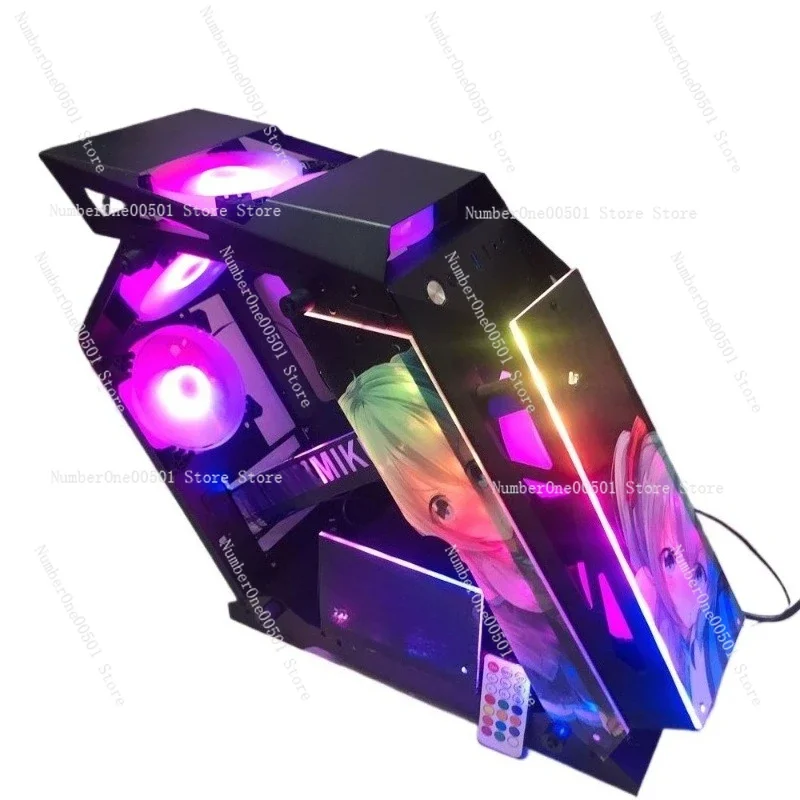 

Open Frame Gaming Case EATX Computer Case enclosure Tempered Glass Panoramic View PC enclosure