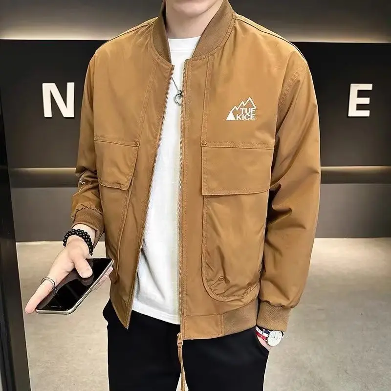 

New Premium Men's Jaet Baseball Collar Haome Workwear Youth Versatile Faionable Trendy Top Loose Fit Polyester