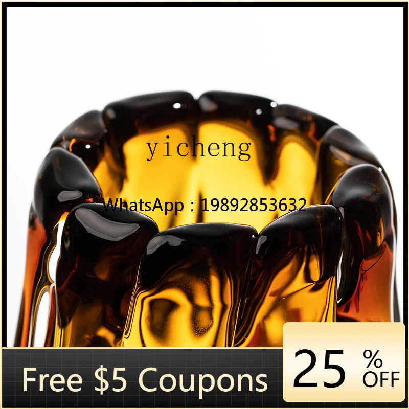 

ZZ thick atmosphere luxury glazed vase ornament living room flower arrangement water raising glass flower utensil