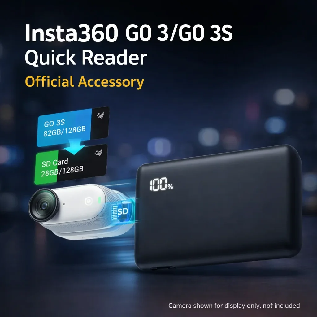 

Официальный быстрый адаптер Insta360 GO 3/GO 3S, поддержка Type-C и Lightning, передача файлов + адаптер для прямой зарядки