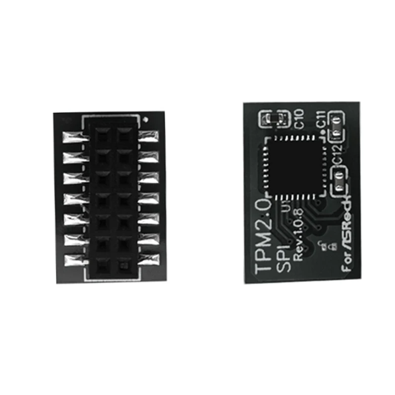 TPM 2.0 modul keamanan enkripsi kartu jarak jauh 14 Pin SPI TPM2.0 modul keamanan untuk Motherboard ASROCK