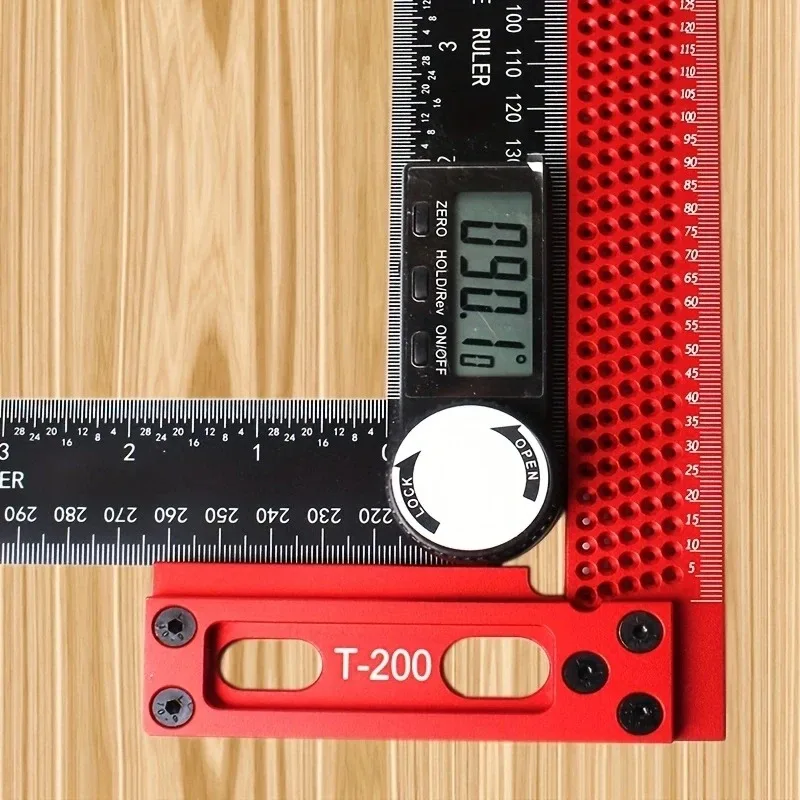 Woodworking cross ruler, 200-300mm precision T-shaped ruler, marking gauge, aluminum height gauge measuring tool
