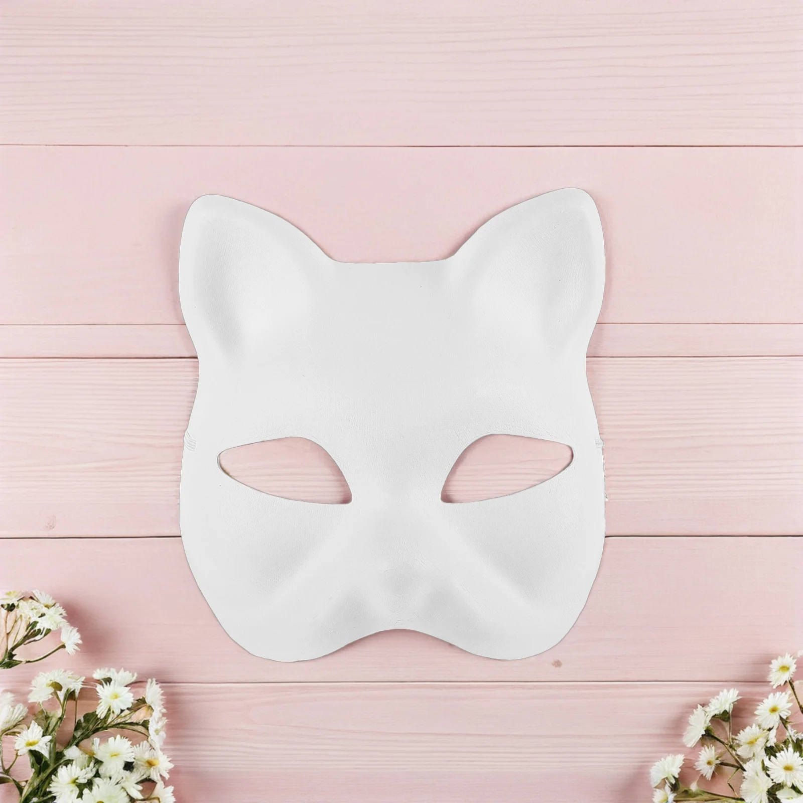 5개 DIY 페인트 가능한 빈 고양이 얼굴 마스크 친환경 펄프 가면 파티 할로윈 코스프레용 고양이 얼굴 마스크