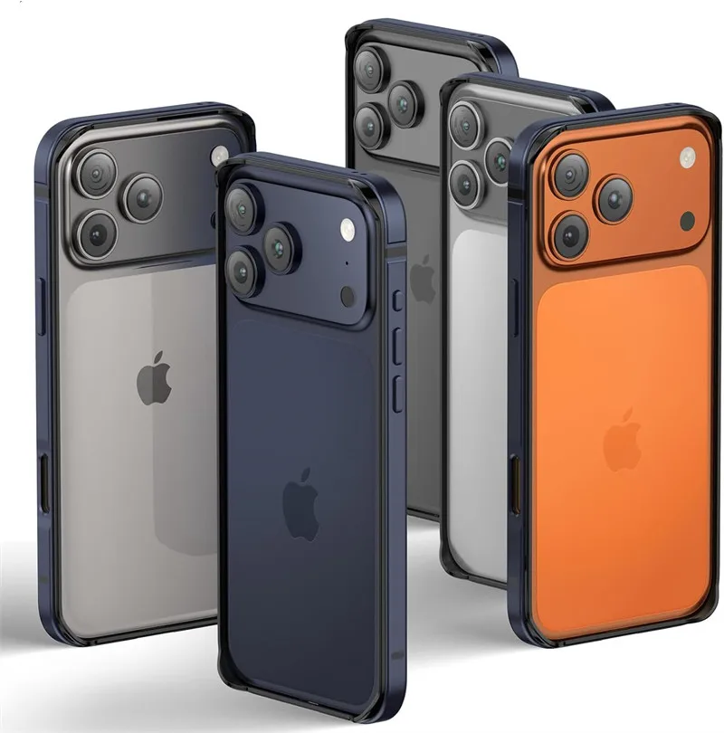 Aluminium Metal Bumper Slim Case for IPhone Air 17 16 E 15 14 13 12 11 Pro Max Plus 16E 17Pro IPone Soft Inner Phone Frame Cover - view 6