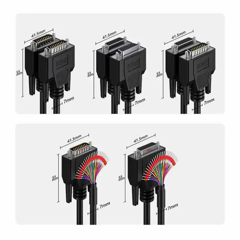 Shielded DB26 Male Female Connection Cable with Number Tube Terminal Wire DB26 Serial Port Cable 26 Pin Single Head Line