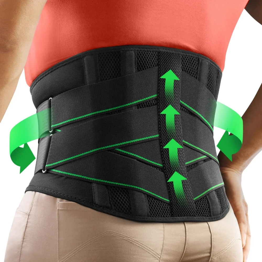 Men Women Waist Support Lumbar Back Support Belt with Soft Lumbar Pad Lower Back Brace for Sciatica Herniated Disc Pain Relief