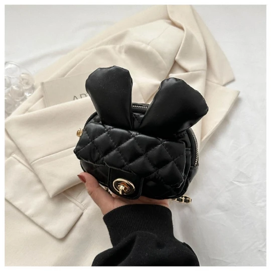 Black Rabbit Woman Handbag 2023 Trend Luxury  Women Girl Shoulder bag PVC Lady  Crossbody PU Purses Women's  Leather  Totebag