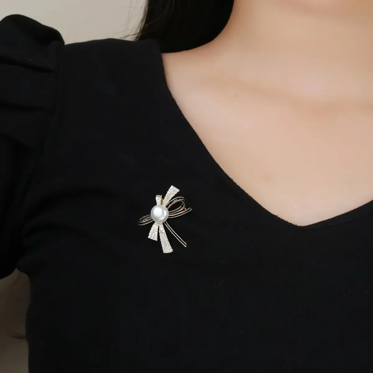 لون الذهب النحاس الزركون دبابيس عقدة ، السيدات مزاجه الصدر دبوس ، الأزياء والاكسسوارات