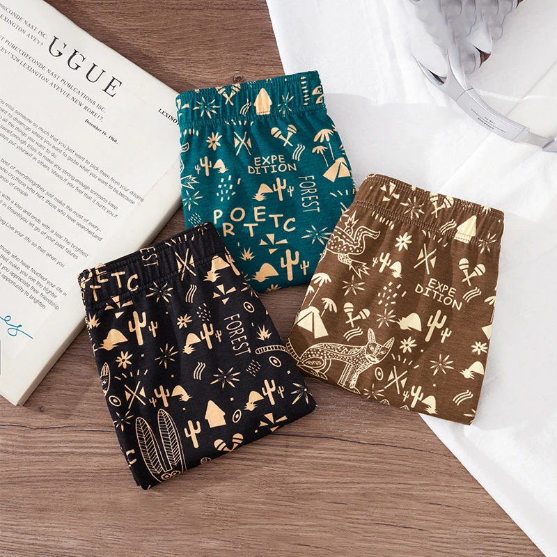 القطن الرجال السهم السراويل المطبوعة رقيقة الملابس الداخلية تنفس فضفاض سراويل بوكسر Homewear الذكور عارضة مريحة النوم السروال #5