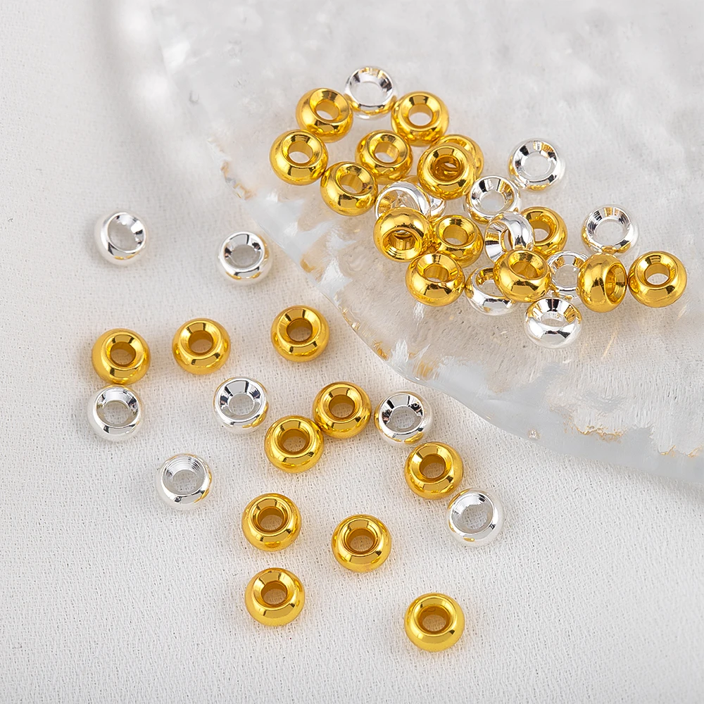 10 stücke Shiny 4mm Runde Ring Spacer Perlen Für DIY Halskette Armband Perlen Schmuck Machen Zubehör Großhandel