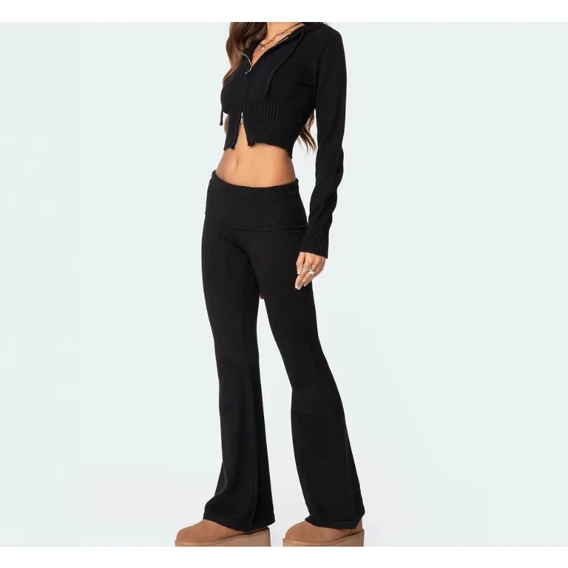 

Fashion Suit Women's Casual Sports Zipper Hooded Top Trousers Two-piece Suit Women