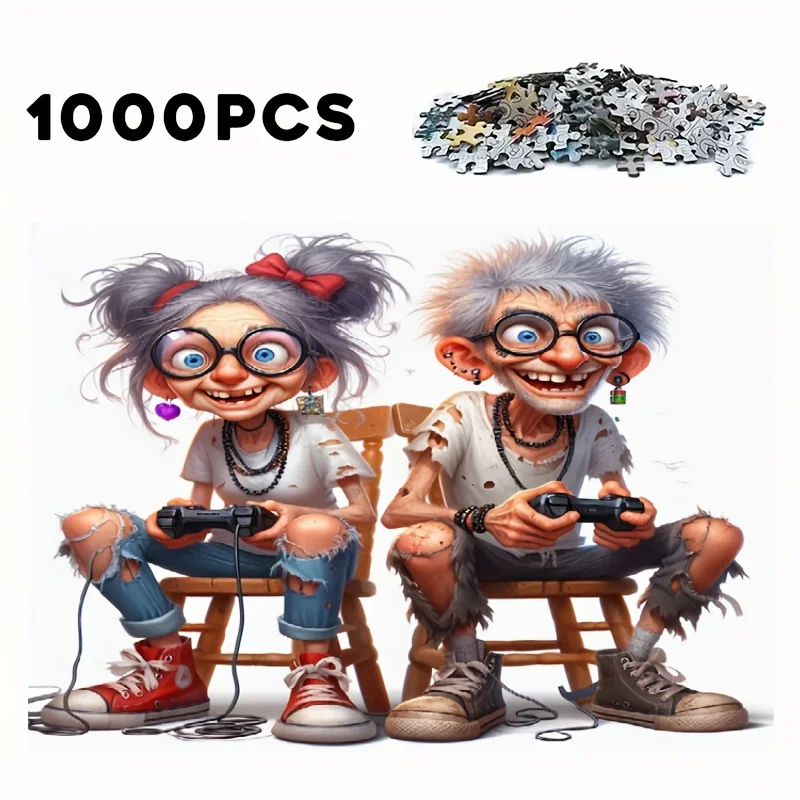1000ピース レトロゲーム ジグソーパズル 2D漫画キャラクター＆懐かしいビデオゲームアート - 挑戦的な大型パズルセット