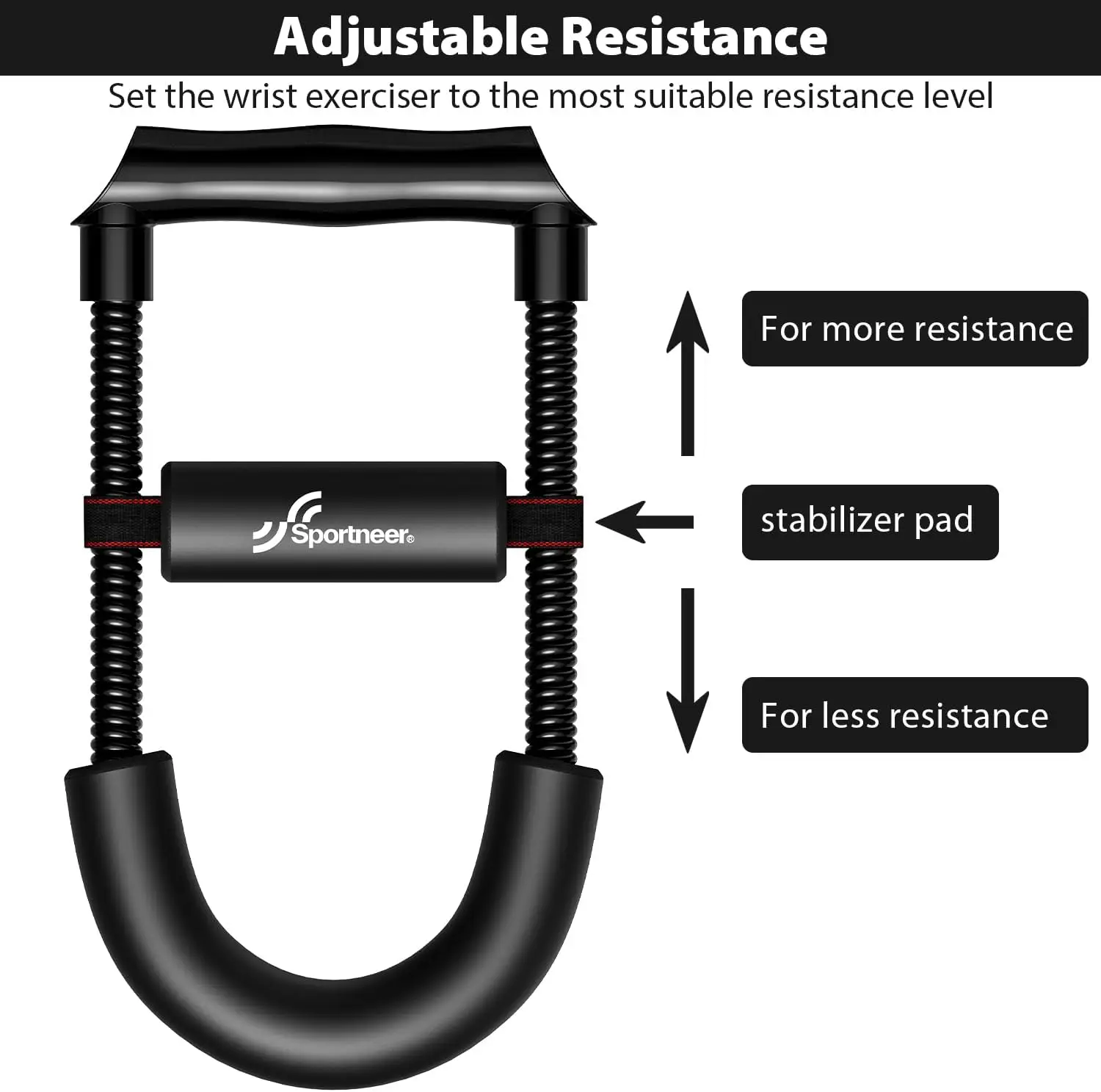 Sportneer fortalecedor de pulso, exercitador de desenvolvedor de mão, tensão ajustável, treinamento de força, academia em casa, equipamento de treino