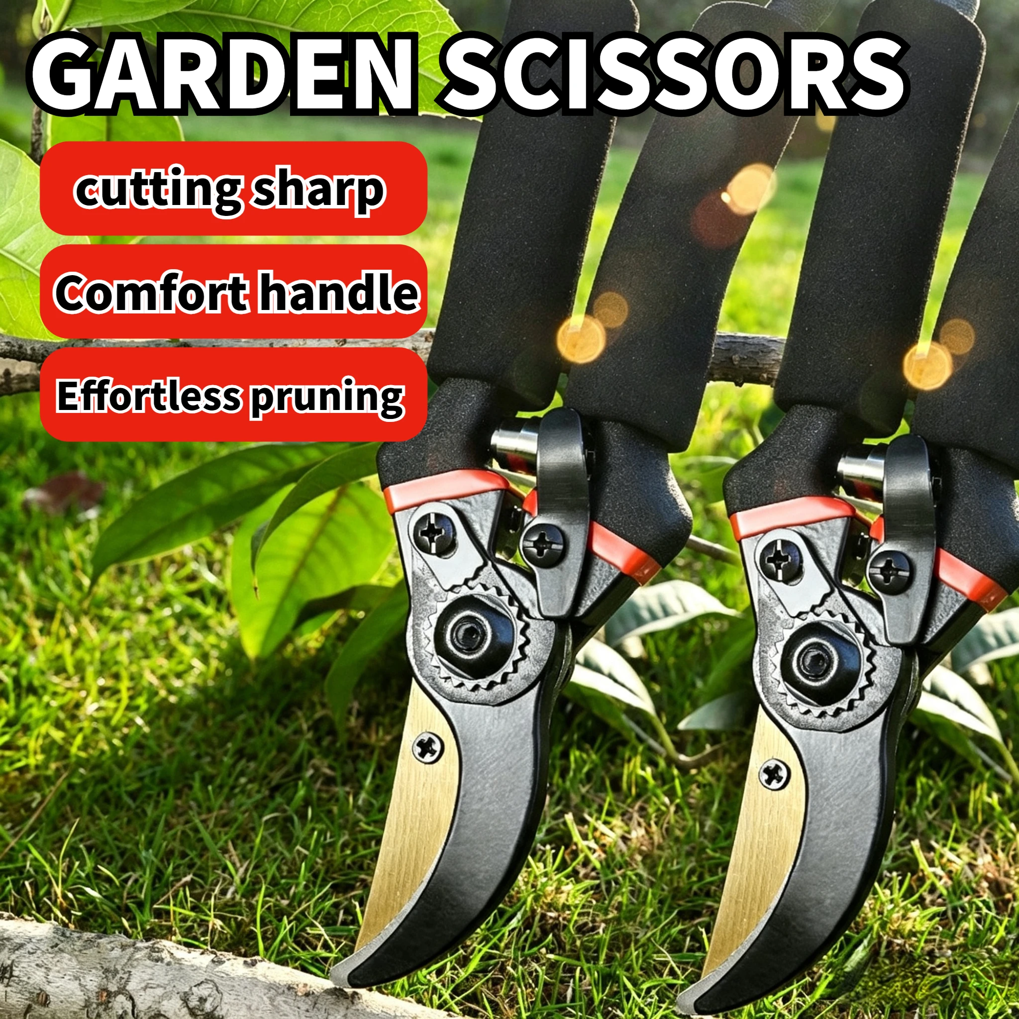 Gardening Tools Pink - アップグレードされたガーデン剪定ばさみ、超広い開口部、防錆・耐摩耗性、スムーズで素早い切断