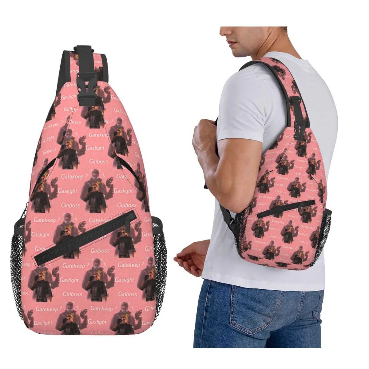 

Wesker Gaslight Gatekeep Girlboss Chest Bag Men Sling Crossbody Backpack Chest Bag Traveling Hiking Daypack Shoulder Bag