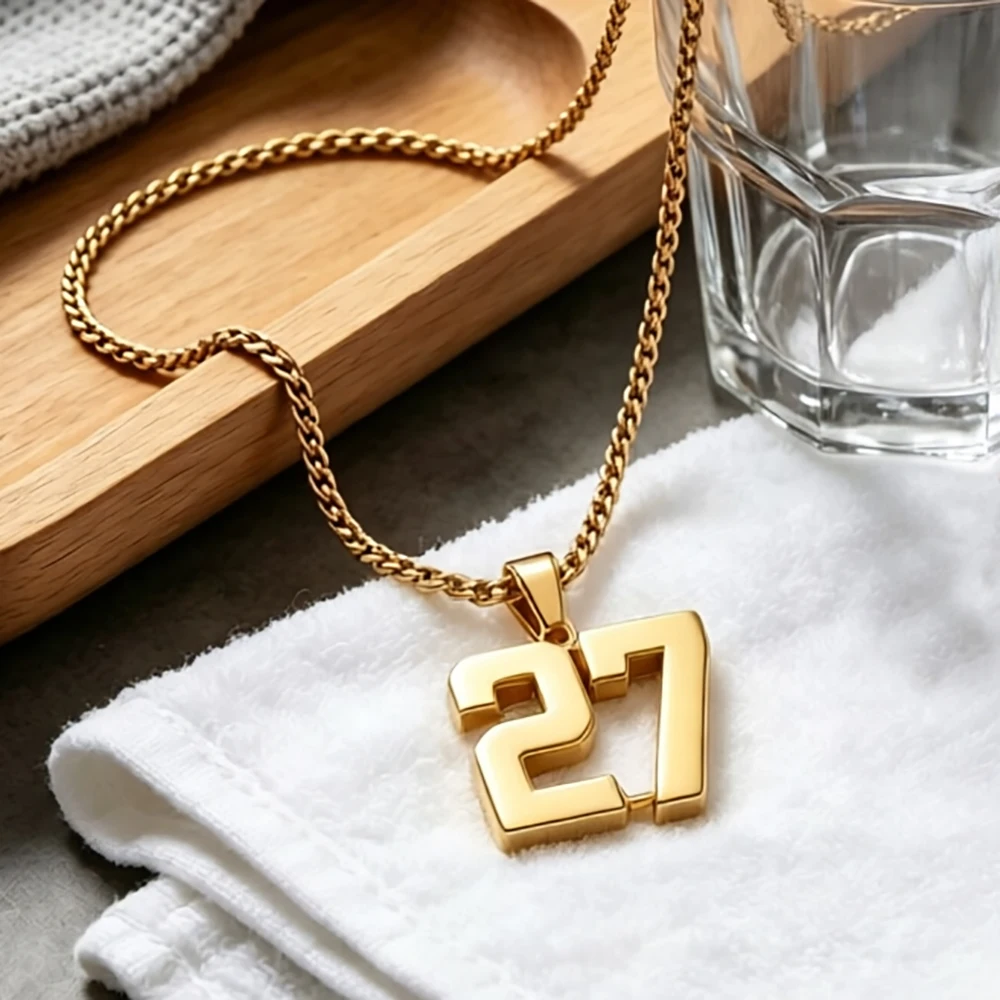 Customized Items Sporty Style Necklace For Man Custom Number Personalized Stainless Steel Necklace Jewelry Gifts For Birthday