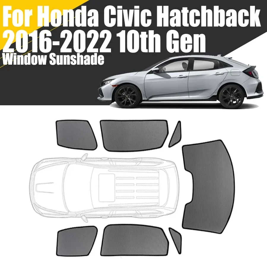 Custom Magnetic Car Window Sunshade For Honda Civic Hatchback 10th Generation 2016-2022 Curtain Front Windshield Frame Curtain