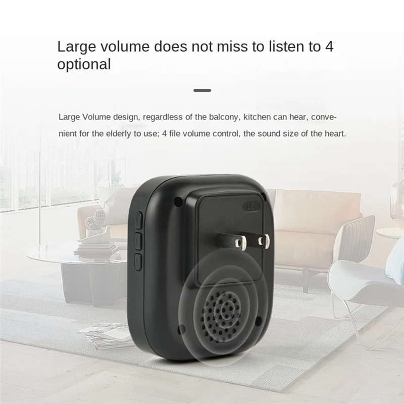 مقاوم للماء جرس الباب الذكي جرس الباب اللاسلكي IP68 جرس الباب المنزلي ذكي 38 أغنية 4-Level التحكم في مستوى الصوت-ABJU