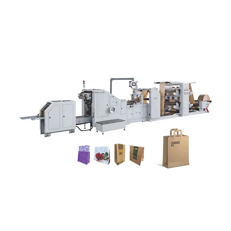 YG Customized 400 Pcs/Min Fully Automatic Portable Handle Packaging Shopping Kraft Square Bottom Paper Bag Making Machine