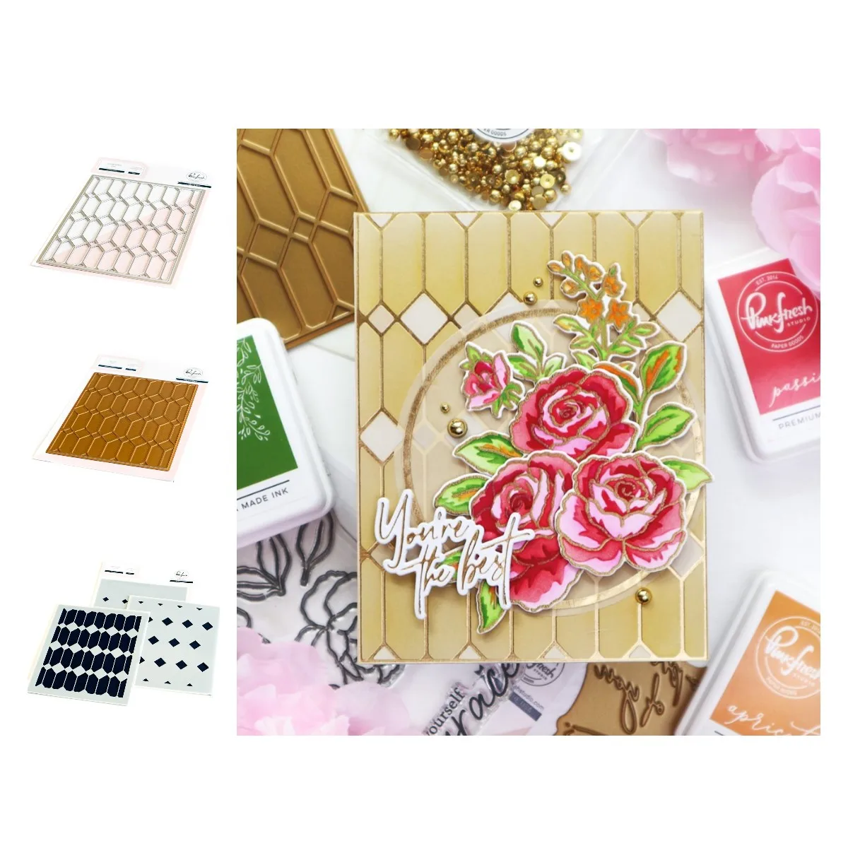 Birthday Cake Diamonds Hexagon Cut Dies Sentiments Stamp Seal Botanical Flowers Layering Stencils DIY Scrapbook Paper Card Decor