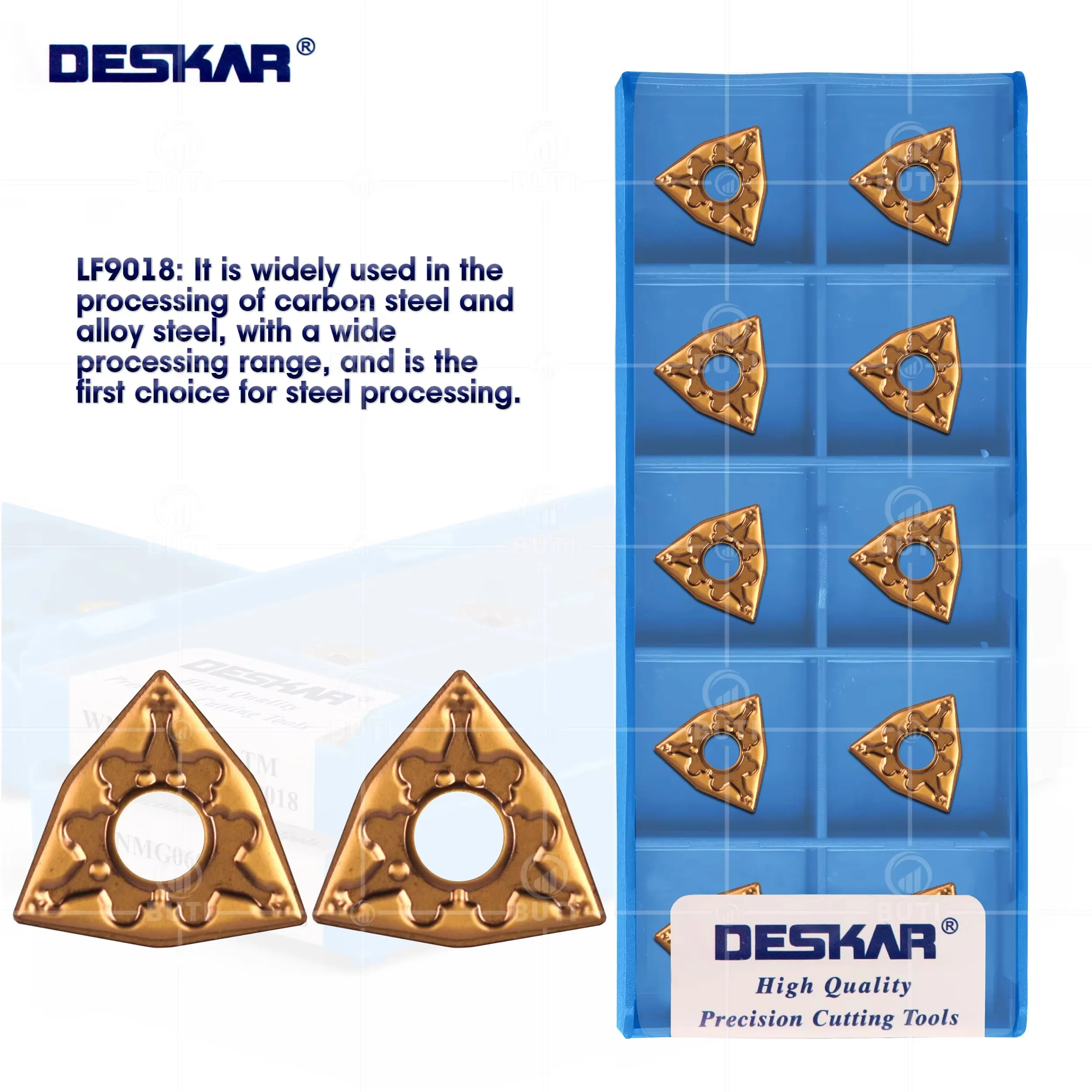 

DESKAR 100% Original WNMG060404 WNMG060408 TM LF9018 Steel CNC Lathe Hard Alloy Turning Tool Outer Circular Blade Wear-resistant