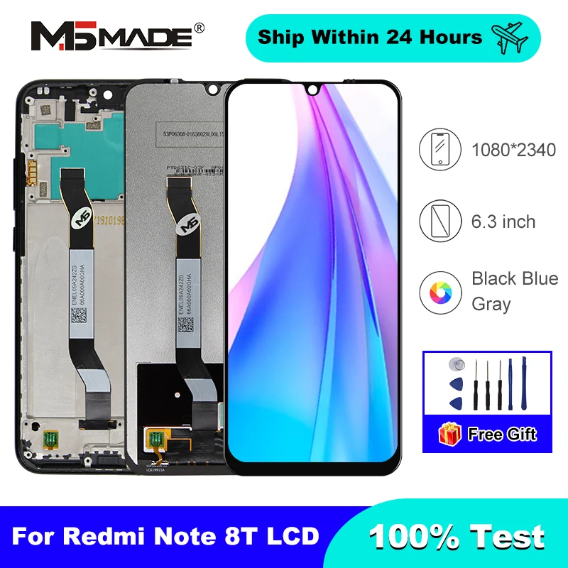 IPS For Xiaomi Redmi Note 8T Display LCD Touch Screen Digitizer For Redmi Note 8T M1908C3XG Display Replacement Parts