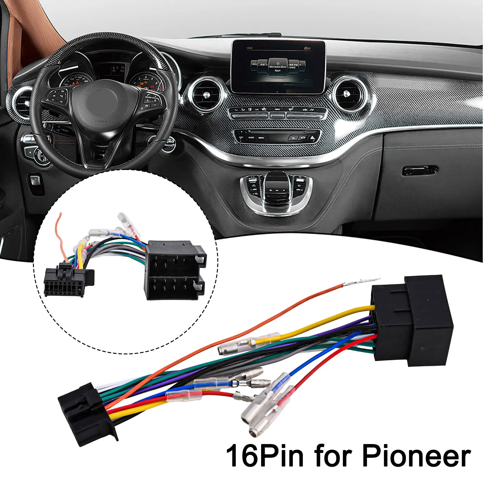 Car Radio Wiring Harness Connector Adapter for Pioneer DEHMVH ISO Seamless Connection Non destructive Transfer