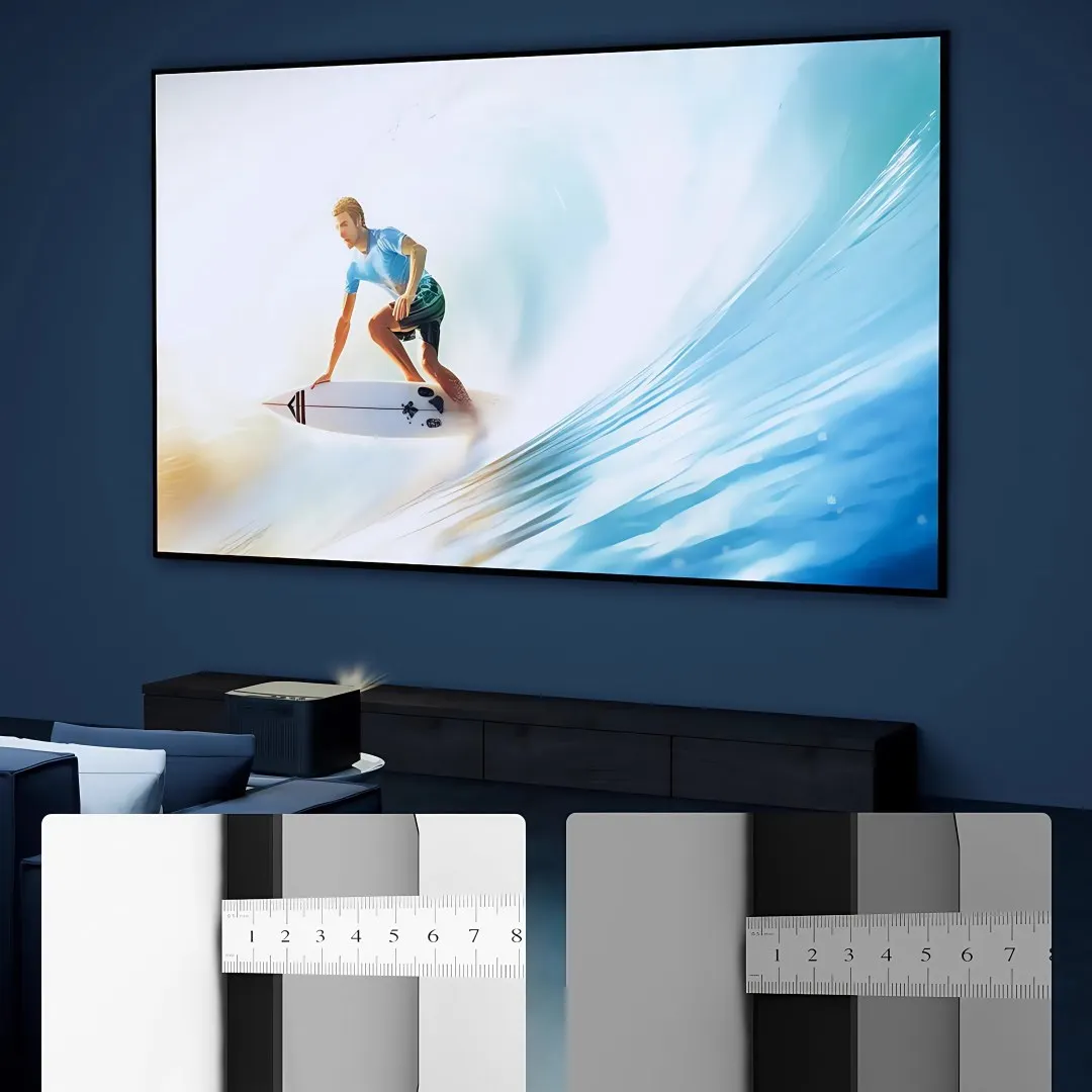 2026 Новый 130 дюймов 150 дюймов Френель с фиксированной рамкой, длинный проекционный экран для проектора с нормальной фокусировкой, антисветовая занавеска