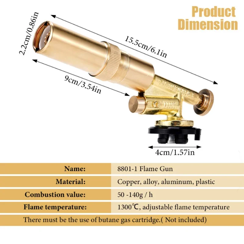 Soplete de soldadura, quemador de Gas, pistola de llama, alta temperatura, latón, cobre, soldadura de Gas, soldadura de propano, fontanería