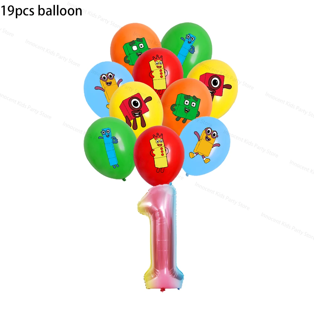 Number Building Blocks Birthday Party Decorations Cup Plate Napkin Tablecloth Banner Balloon for Kids Baby Shower Supplies Gifts image 3