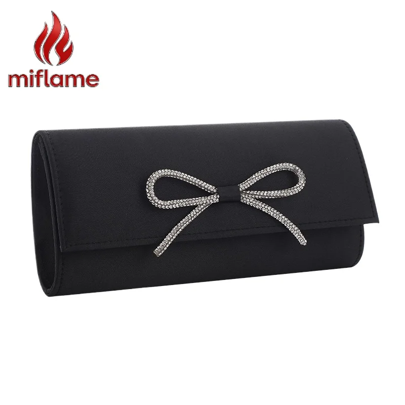 

Элегантный вечерний клатч премиум-класса с бантом, однотонный, с карманом для телефона и отделением для косметики, для вечеринок