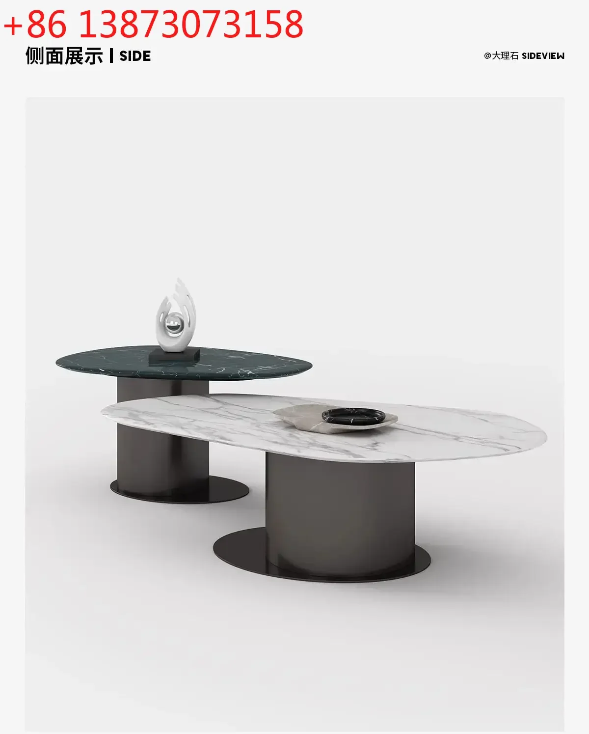 Italian Triangle Coffee Table Combination Retractable Small Living Room Coffee Table Furniture