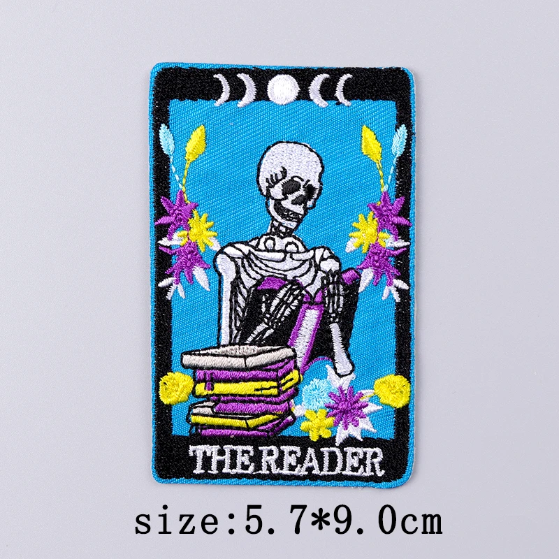 Punk Embroidery Patches For Clothing Tarot Card Patch Iron On Patches On Clothes Magic Sewing/Fusible Patch For Clothes Stickers