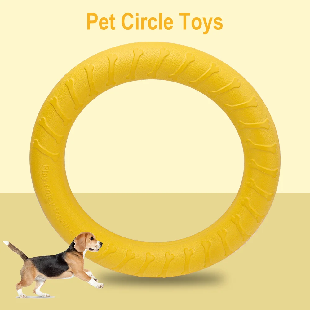 Dog Toys Flying Disk EVA Chew Ring Pet Outdoor Training Interactive Puller Anti-Bite Floating Dog Toys Pet Accessories