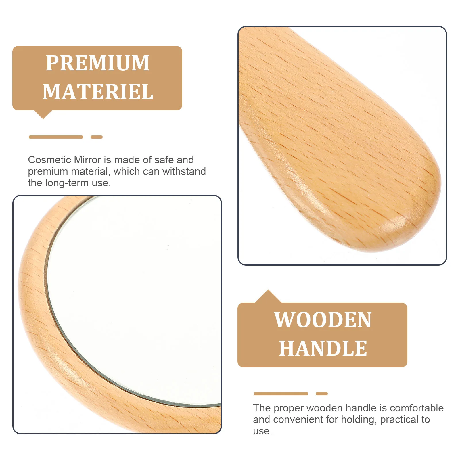 

Wooden Small Handheld Makeup For Women Girls Handheld Mirror Portable Mirror Girls Lightweight